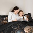 thumbnail image 5 of Homewish Hipple Sugar Skull 7 Pieces Full Size Bedding Sets,Orange Rose Floral Full Size Bed in a Bag,Halloween Bed Set,Black Reversible, 5 of 8