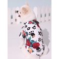 thumbnail image 3 of PETSIN 1pc Petsin Cute Rose Patterned White Pet Shirt With Paw Prints, 3 of 5