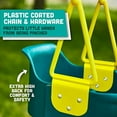 thumbnail image 4 of Premium High Back Full Bucket Toddler Swing Seat with Finger Grip, Plastic Coated Chains and Carabiners for Easy Install - Green - Squirrel Products, 4 of 7