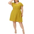 thumbnail image 2 of MODA NOVA Juniors Plus Size Summer V Neck Dirty Floral Peplum Midi Dress, 2 of 6