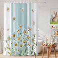thumbnail image 6 of Shower Curtain Watercolor Daisy Leaf Shower Curtains for Bathroom Decor, Waterproof Polyester Shower Curtain Set with Hooks, Extra Long 72" x 96" Blue Stripes, 6 of 9
