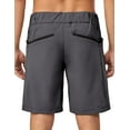 thumbnail image 3 of Little Donkey Andy 9 Inch Inseam Nylon Shorts for Men Stretch Quick Dry Shorts for Hiking Travel Casual Grey M, 3 of 7