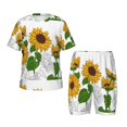 thumbnail image 1 of Fotbe Plump Sunflower And Sketch Pijama Estampada de 2 Piezas para Niños – Ropa de Dormir de Manga Corta Cómoda para Niños y Niñas, Camiseta y Shorts de Algodón-XX-Large, 1 of 6