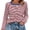 Burgundy, variant on WIHOLL Womens Striped Long Sleeve Shirts Spring Outfits 2026 Striped Tops Fashion Clothing Crewneck Tee Blouses Green and Orange