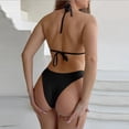 thumbnail image 5 of Womens 3 Piece Sheer Mesh Swimsuits Cover Up Long Sleeve Wrap Tie Crop Tops Mini Skirt Beach Set, 5 of 6