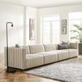 thumbnail image 2 of Modular Sofa Couch, Beige Black, Fabric, French Living Lounge Cafe Lobby Hospitality Restaurant, Modern Contemporary HB34026, 2 of 14