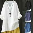thumbnail image 4 of Womens Sweatshirts,Loose Button Down Blouse Tops Stand Solid Sleeve Collar Long Casual Shirt, 4 of 4