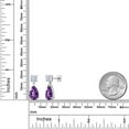 thumbnail image 4 of Gem Stone King 925 Sterling Silver Purple Amethyst and White Moissanite Teardrop Dangle Drop Earrings for Women (6.90 Cttw, Gemstone Birthstone, Pear Shape 12x8MM, Round 6MM), 4 of 5