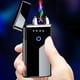 thumbnail image 1 of Encendedor Recargable Tipo-C | Antiviento para Exterior, Plasma sin Llama | Sensor de Huella Digital Cilíndrico | Caja Transparente con Luz LED Respiratoria | Doble Llama | Carga USB para Camping, 1 of 7