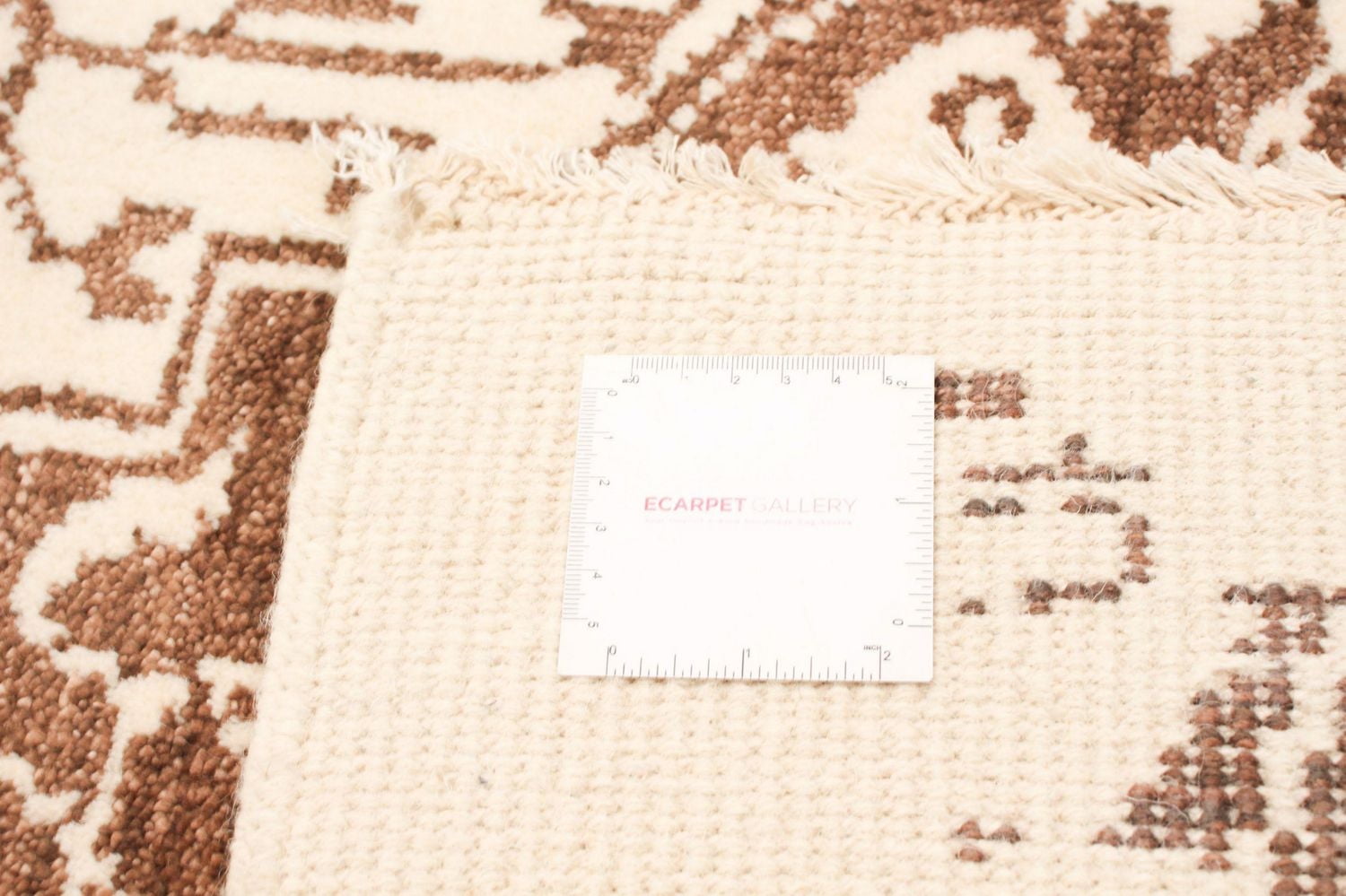 ECARPETGALLERY 5'5" x 7'6" Transitional La Seda Hand-knotted Area Rug for Living Room, Dining Room and Bedroom in Ivory