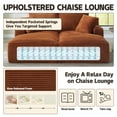 thumbnail image 5 of Kosynda 71"W Oversized Chaise Lounge Chair Indoor with Cup Holders, Side Bags and Upholstered Corduroy for Living Room, No Assembly Required, Orange, 5 of 9