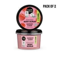 Organic Shop Wild Raspberry & Sugar, Renewing & Exfoliating Body Scrub, 100% Vegan & Organic, Daily Exfoliant, Detox & Moisturizer, Body, Face, Hand & Foot, Intensive Skin Toning. 250ml. Pack of 2