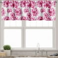 thumbnail image 3 of Ambesonne Watercolor Valance & Curtain, Abstract Peonies, 55"x24", Pink Magenta, 3 of 6