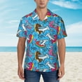 thumbnail image 4 of Daiia Sharks Summer Hawaiian Shirt for Men Gentle Cotton Regular Short Sleeve Casual-Medium, 4 of 9