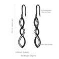thumbnail image 5 of Long Dangle Earrings Women 925 Sterling Silver Hook Hanging Drop Earring Black Jewelry Mother Wife Christmas Valentine's Day Gift for Her, 5 of 9