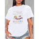 thumbnail image 1 of Women's Fashion "This is What Dreams Are Made Of" Cartoon Print T-Shirt, Casual Sporty Short Sleeve Round Neck Tee, Comfortable Summer & Spring Top, All-Season, Solid Color, Ladies' T-Shirt, 1 of 5