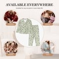 thumbnail image 7 of Saiise Green Rabbit Print Women Soft Pajama Sets,Long Sleeve Sleepwear Button Up 2-Piece Pjs Lounge Sets-X-Large, 7 of 7