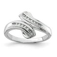thumbnail image 3 of 925 Sterling Silver Rhodium Plated Diamond Ring Size 7, 3 of 5