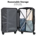 thumbnail image 6 of PAPROOS 3 Piece Luggage Set, ABS Carry-on Luggage Set with Spinner Wheels and TSA Lock, Lightweight Hardside Luggage, 20/24/28 Inch Rolling Suitcase Set for Travel Business Trip, Black, 6 of 12