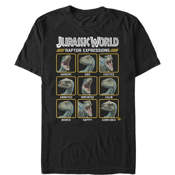 Men's Jurassic World: Fallen Kingdom Raptor Expressions  Graphic Tee Black 2X Large