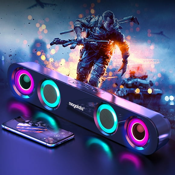 TopLLC Colorful Sound Subwoofer High Power Home Video Desktop Wireless Strip Long Speaker Speaker Sound Bar TV Karaoke Sound