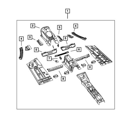 Genuine OE Mopar Front Side Rail Extension, Left 68043925AA
