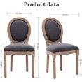 thumbnail image 5 of Tzicr French Dining Chairs Set of 2,Mid Century Upholstered Dining Chairs with Round Backrest Solid Wood Frame, Farmhouse Dining Chairs for Dining Room, Bedroom, Kitchen.(Black), 5 of 6