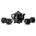 thumbnail image 2 of Wicca Sacred Moon And Stars Witches Brew Black Cauldron Teapot And 4 Cups Set, 2 of 8