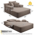 thumbnail image 3 of CARZZI LIFE 60 Inch Oversized Chaise Lounge Chair Indoor, Corduroy Boneless Chaise with Armrests & Backrest /2 Pockets /3 Pillows, Lounge Sofa Bed for Adults Living Room (Coffee), 3 of 10