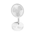 thumbnail image 3 of ZK Stand Fan, 2-in-1 Multi-Purpose Folding Portable Telescopic Floor/USB Desk Fan, 4 Speeds Adjustable with 7200 mAh Battery, for Home, Office, Travel, Camping (White), 3 of 8