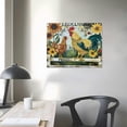 thumbnail image 4 of Feiri Farmhouse Chicken Wall Art Rooster Sunflowers Pictures Kitchen Decor Motivational Quotes Canvas Painting Rustic Country Flowers Poster Framed Artwork for Kitchen Living Room  16x12in, 4 of 6
