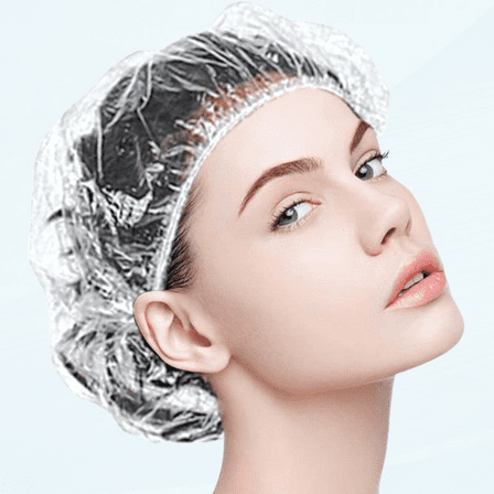 200PCS Disposable Shower Caps, Extra Elastic Large Shower Cap for Women- Waterproof Hair Cap for Shower Home Use Hotel and Hair Salon Plastic Shower Cap
