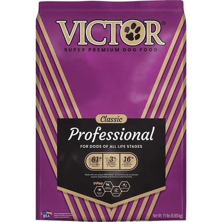 Victor 505140 Classic Professional Dog Food - Beef, Chicken & Pork - 15 lbs