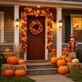 thumbnail image 4 of Cevemin Artificial Rattan With Faux Maple Leaves Fall Outdoor Decor - Multicolor Plastic Maple Leaf Vine for Halloween Thanksgiving Home Party Wall Hanging Decorations, 4 of 6
