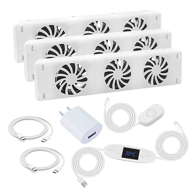 LEFU Smart Radiator Fan Set 3-Fan Magnetic Cooling System for Fireplace Energy Efficient Heat Distribution Automatic Temperature Control 50-120cm Radiators