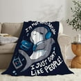 thumbnail image 3 of Funny Shark Blanket Soft Warm Cozy Cute Shark Blanket Fuzzy Plush Fleece Lightweight Flannel Blankets Gift for Adult Women Men Girl Boy 50"x40", 3 of 6