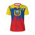 thumbnail image 3 of Exclusive design Ecuador Flag Grain 3D Printed Men For Running Bike Soccer Tennis Fitness Sports tshirt Mesh Fans Short T-shirt, 3 of 11