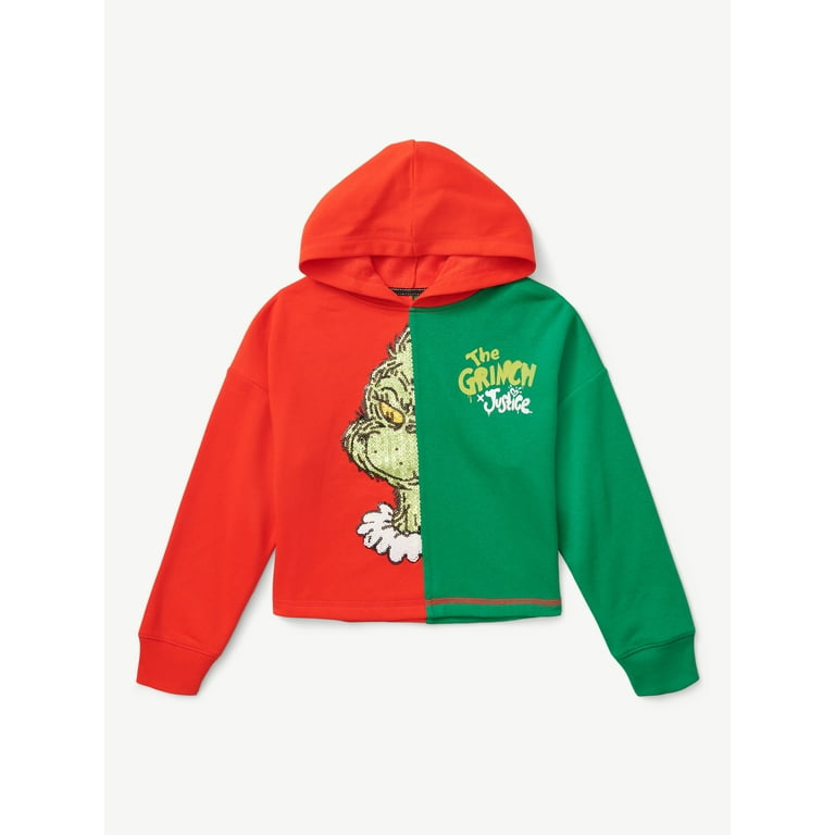 Justice Girls Grinch Colorblock Hoody, Sizes XS-XL & Plus 