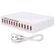 thumbnail image 1 of Estación de carga USB, derivación inteligente de 12 puertos, luz indicadora de LED, reconocimiento automático, concentrador de carga USB, enchufe de 100-240VUS, 1 of 5
