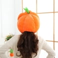 thumbnail image 6 of Inevnen Cute Plush Pumpkin Hat Orange Pumpkin Scarf Cap Full Headgear for Party Cosplay, 6 of 6