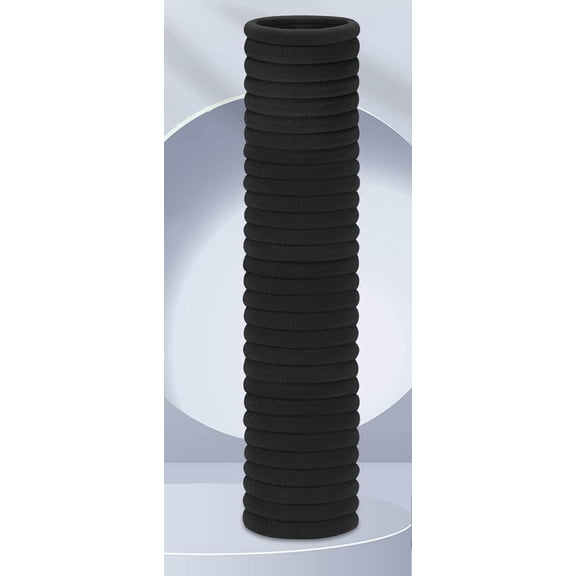 Seamless Elastic Hair Ties for Thick & Thin Hair, Ponytail Holders, Soft Pony Tail Bands, All Black