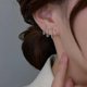 thumbnail image 4 of 2pairs Shiny Crystal Claw Earrings Cuff For Women Needle Ear Piercing Studs, 4 of 4