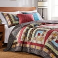 thumbnail image 4 of Global Trends Caribou Creek Lodge Authentic Patchwork 100% Cotton Reversible Quilt Set, 5-Piece Full/Queen, 4 of 7