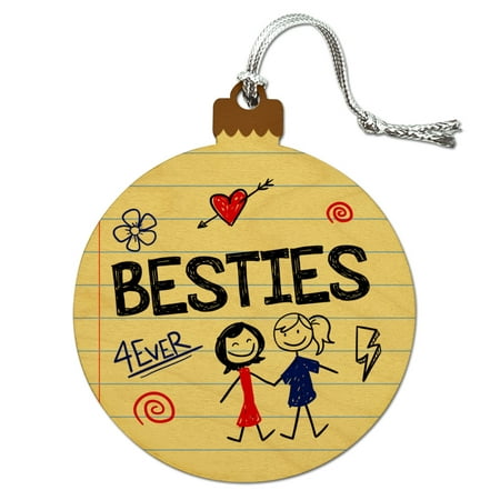 Besties Best Friends Wood Christmas Tree Holiday (A True Best Friend)