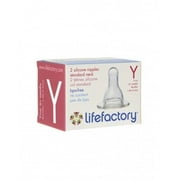 Lifefactory Medical-grade Silicone Nipple, Fast Flowing, Y Cut, 2 Ct