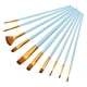 thumbnail image 5 of Juego de pinceles de pintura para principiantes, pintura al óleo de acrílico, 10 Uds., artesanía profesional, pintura facial y corporal, pinceles prof Azul claro mayimx Pinceles para acuarela, 5 of 9