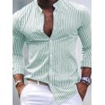 thumbnail image 1 of Camisa larga con botones y cuello alto con estampado vertical 3D para hombre, nueva moda de verano, ropa de diseñador para fiestas, tallas S-6XL, 1 of 6