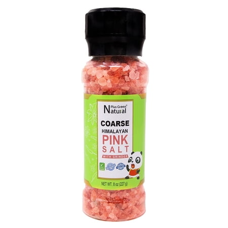 Himalayan Pink Salt Coarse in Grinder 8 Ounces, Unrefined Non-Idoized Halal Kosher Healthy Hymalain Pink Minerals Salt for Cooking