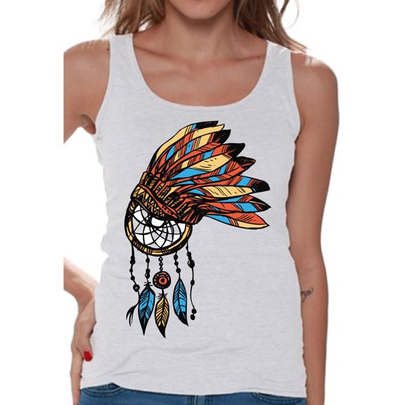 Awkward Styles Dreamcatcher Sleeveless Shirt Colorful Feathers Tank Tops for Women