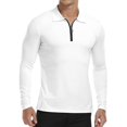 thumbnail image 3 of HAOMEILI Men's Zipper Polo Shirt Casual Knit Short/Long Sleeve Polo T Shirt Classic Fit Shirts, 3 of 7